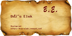 Bús Elek névjegykártya